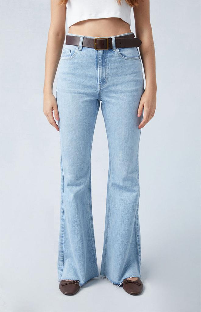 PacSun Eco Stretch Light Indigo High Waisted Flare Jeans