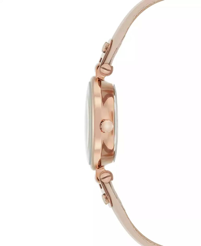 Anne Klein Women's Blush Leather Strap Watch 26mm 10-9442 RGLP