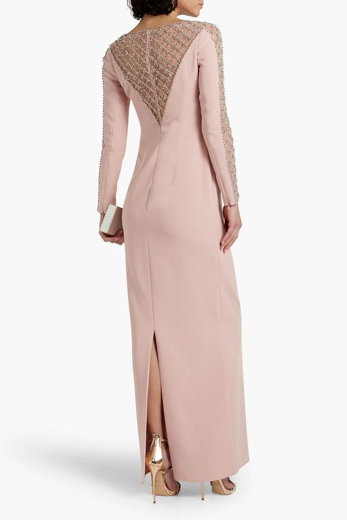 Jenny Packham Embellished tulle-paneled crepe gown 3