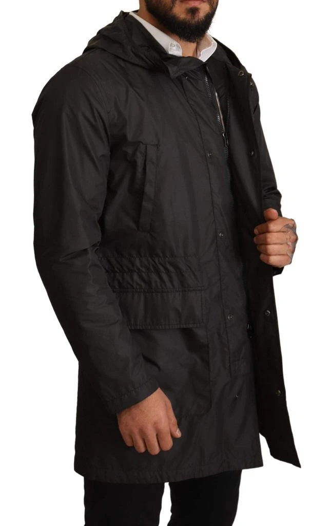 Dolce & Gabbana Dolce & Gabbana Black Hooded Trench Coat Jacket 7