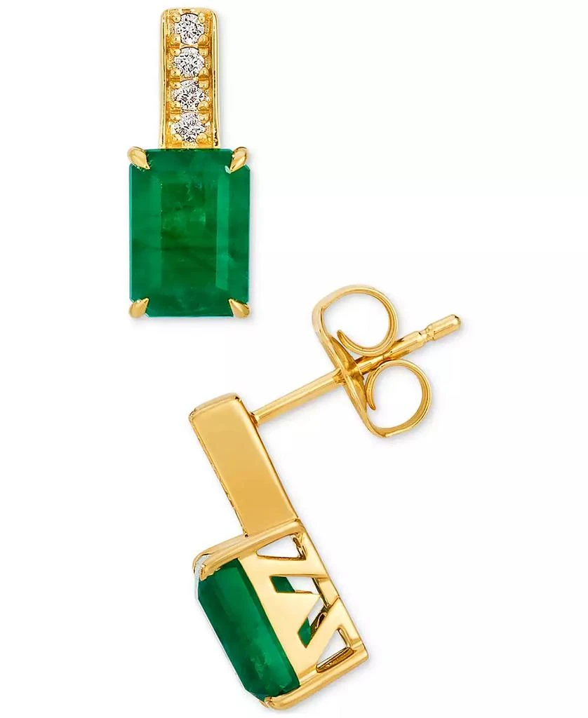 Le Vian Costa Smeralda Emerald (1-3/8 ct. t.w.) 
Nude Diamond (1/20 ct. t.w.) Drop Earrings in 14k Yellow Gold 2
