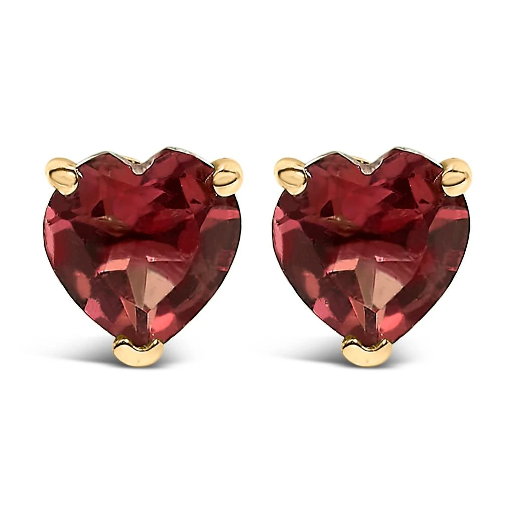 Haus of Brilliance 14K Gold 5MM Heart Cut Gemstone Solitaire Stud Earrings