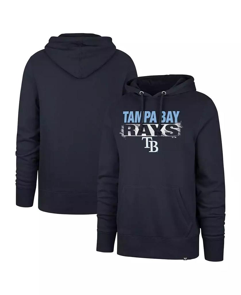 47 Brand Men's Navy Distressed Tampa Bay Rays Base Slide Headline Pullover Hoodie