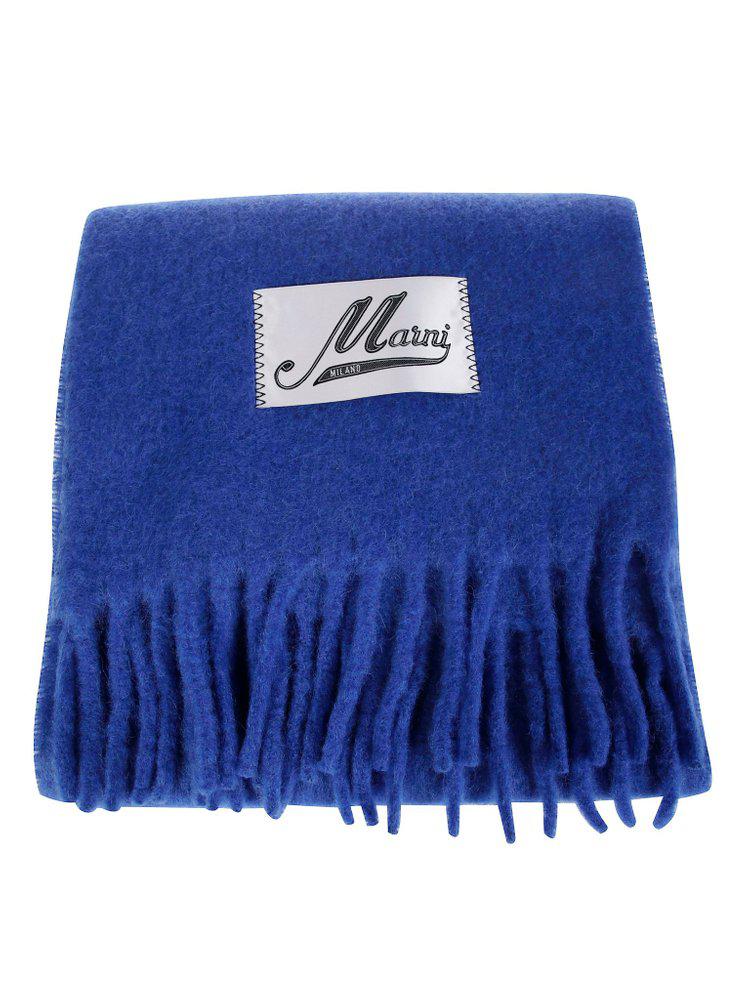 Marni Marni Logo Patch Fringed Scarf