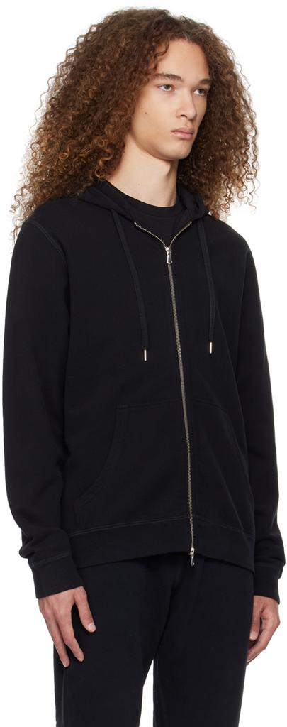 Sunspel Black Zip Hoodie