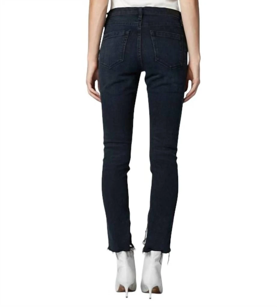 Blank NYC Bond Frayed Slanted Hem Skinny Jean In Dark Blue 3