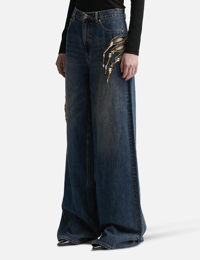 AREA Claw Cut-Out Relaxed Jeans