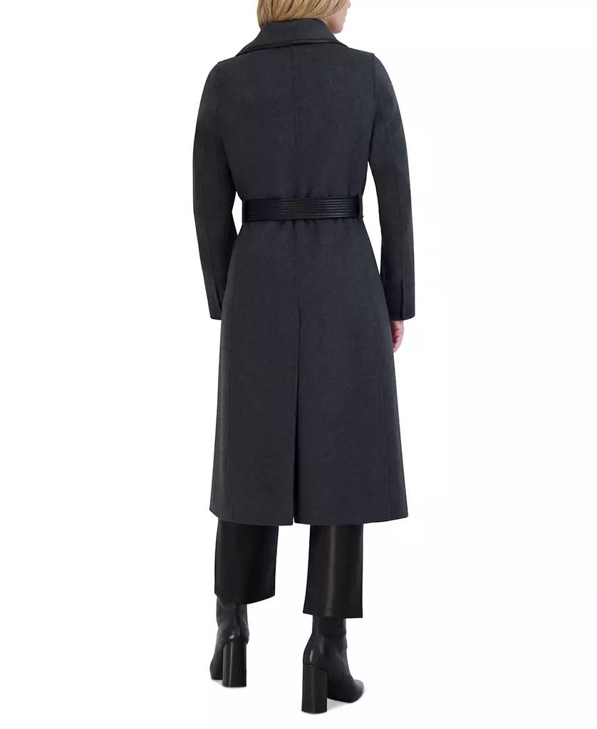 Tahari Womens Wool Blend Belted Wrap Coat