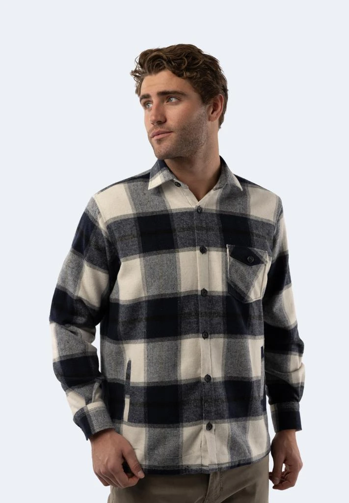 American Heritage White and Navy Plaid Flannel 3