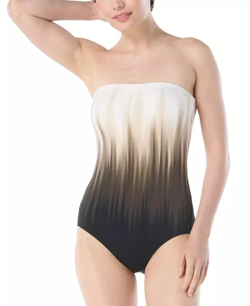 Carmen Marc Valvo Women's Printed Bandeau One-Piece Swimsuit 3