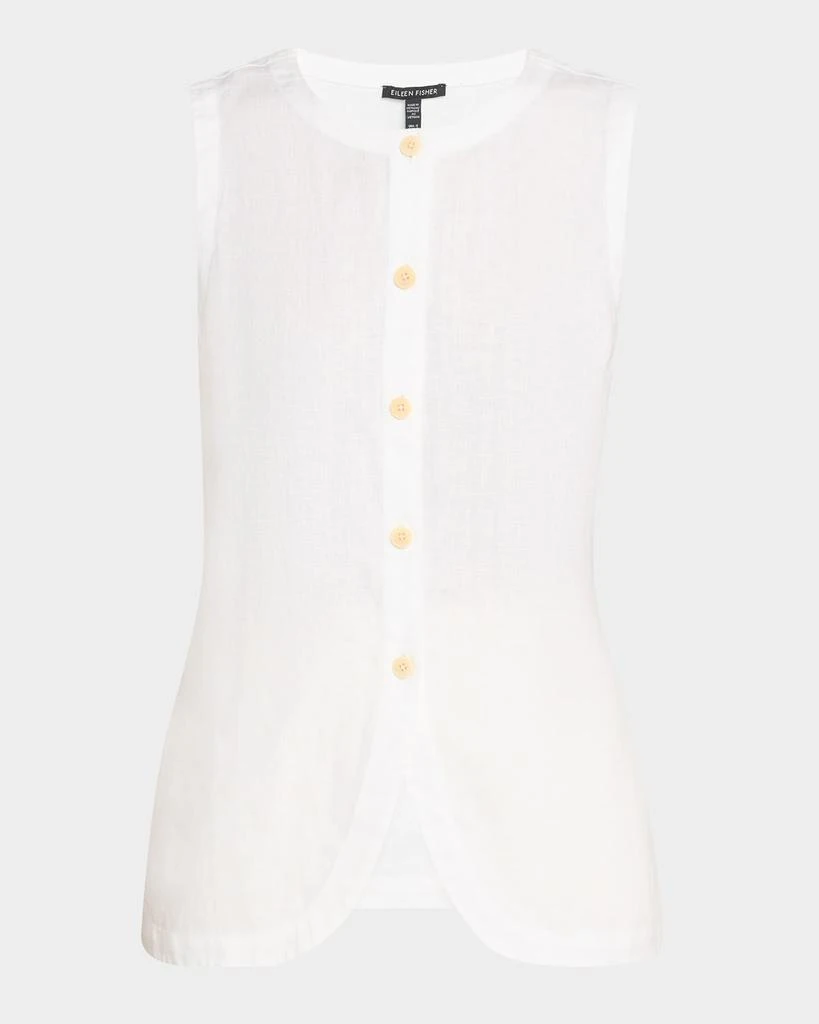 Eileen Fisher Button-Down Organic Linen Vest 1