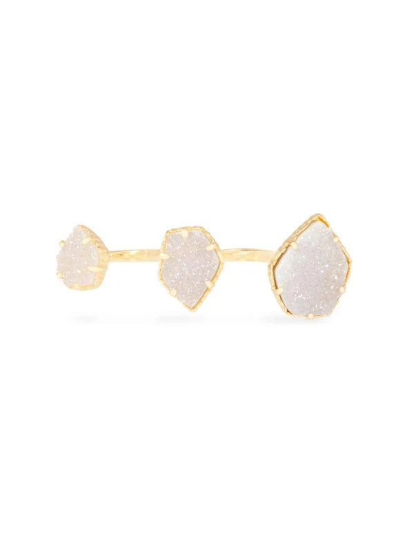 Kendra Scott Naomi 14K Goldplated & Drusy Double Ring 1