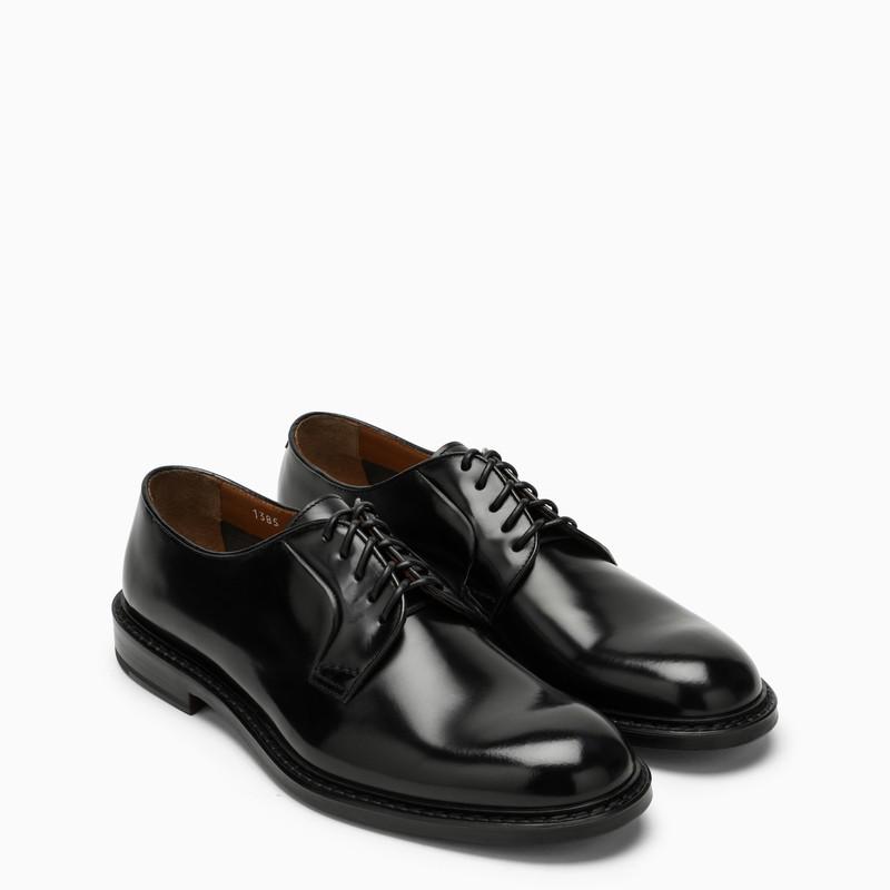 Doucal's Low black leather lace-up