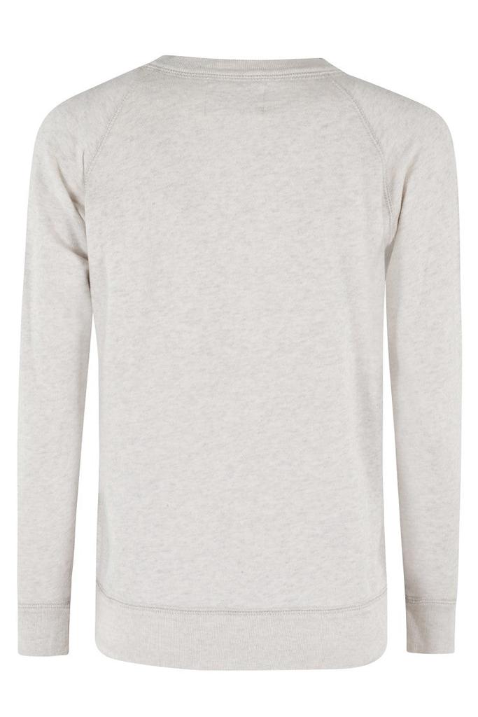 Isabel Marant Étoile Brushed Interior Ecru Sweatshirt With Velvet Logo
