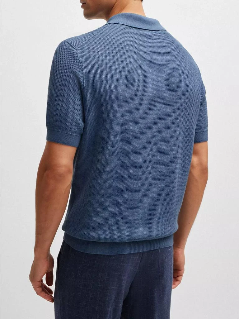 Hugo Boss Regular-Fit Polo Sweater with Mixed Structures 4
