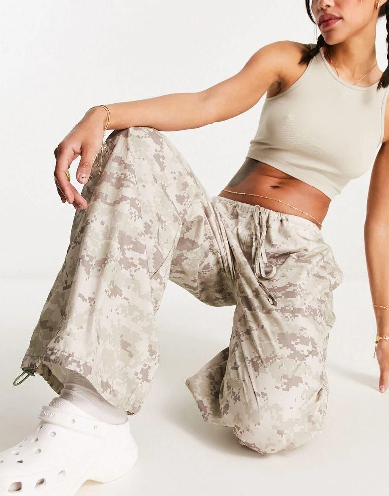ASOS ASOS DESIGN parachute cargo trouser in digital camo print 4