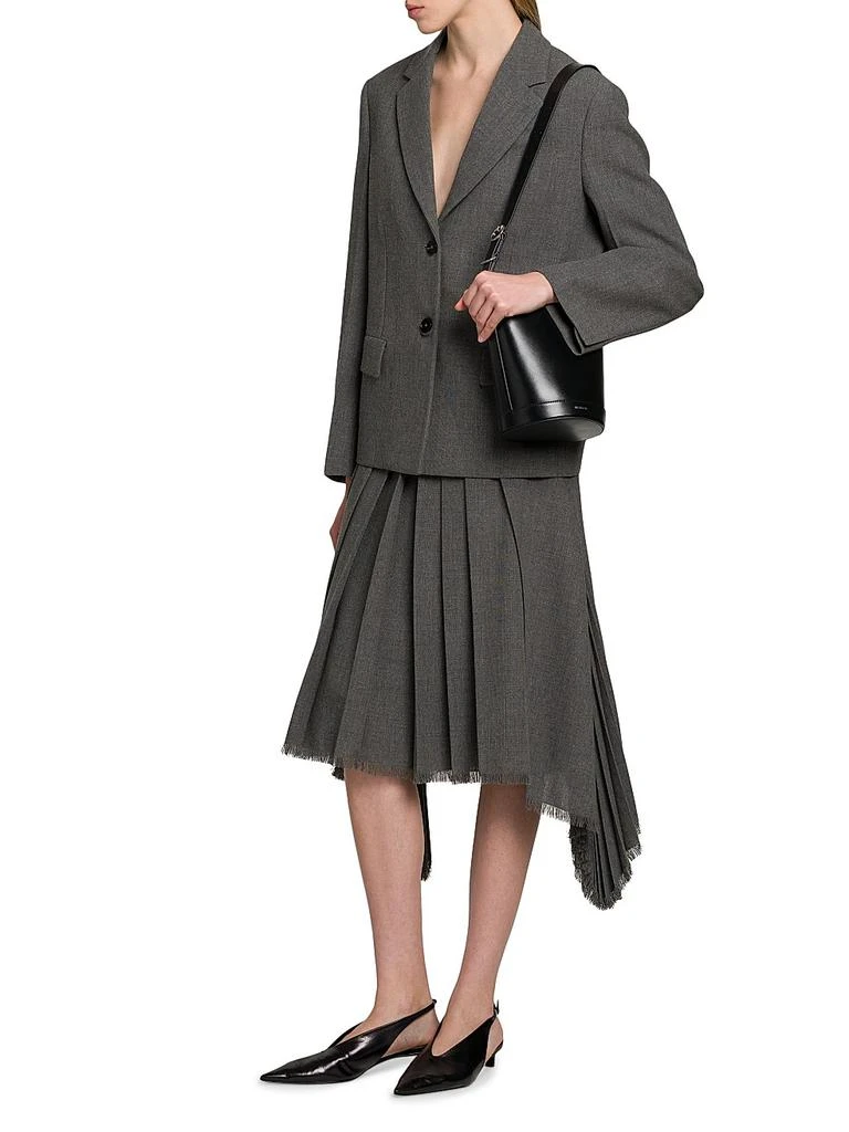 Jil Sander Wool Asymmetric Pleated Midi-Skirt 2