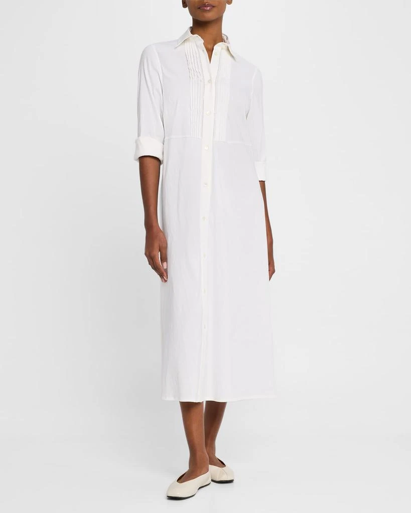 FABIANA FILIPPI Pintuck Stretch Linen-Viscose Midi Shirtdress 2