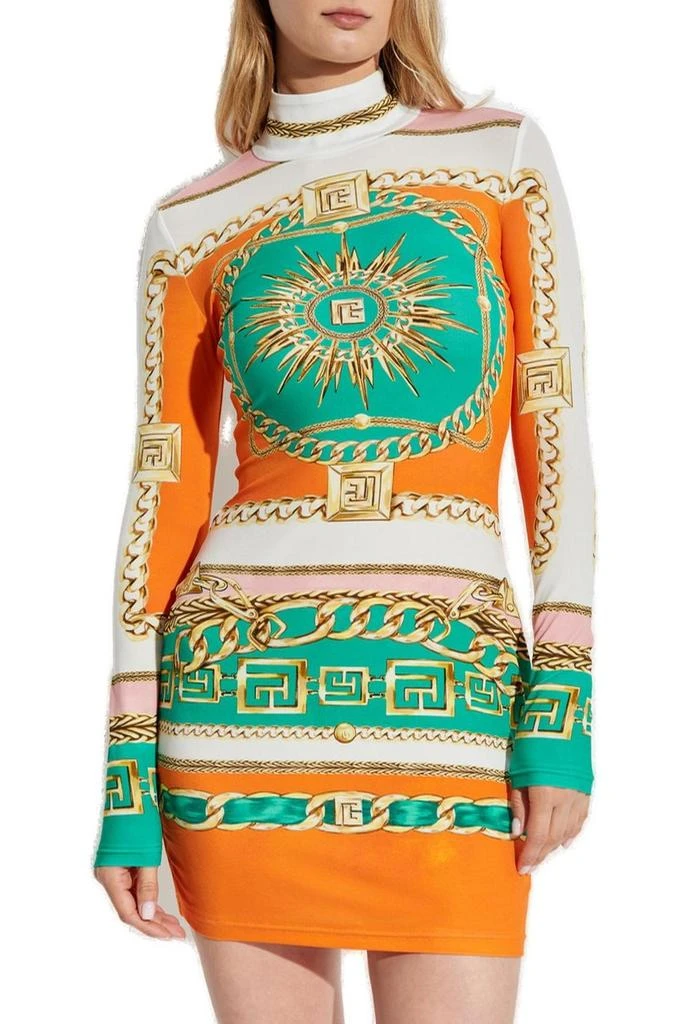 Balmain Balmain Foulard Pattern Short Printed Bodycon Dress 2