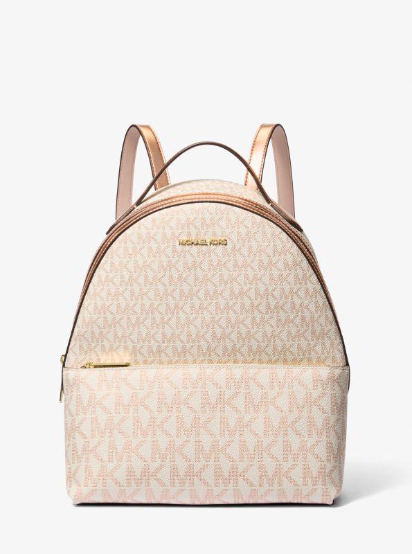 Michael Kors Sheila Medium Two-Tone Signature Logo Backpack