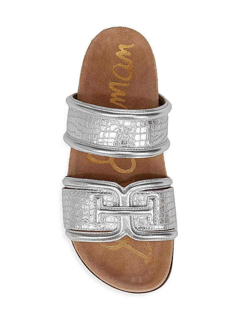 Sam Edelman Rowan Metallic Leather Double-Band Slides 4