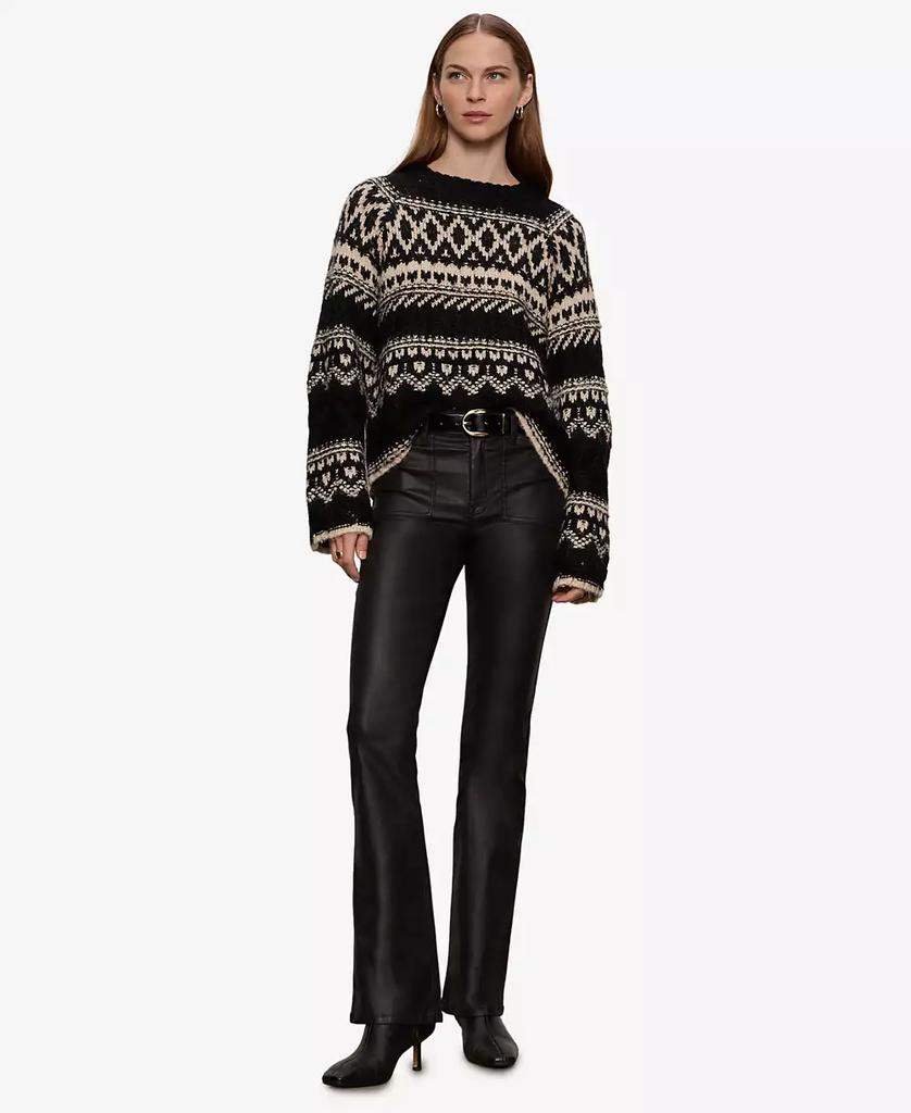 Sanctuary Women's Fair-Isle Crewneck Dropped-Shoulder Sweater