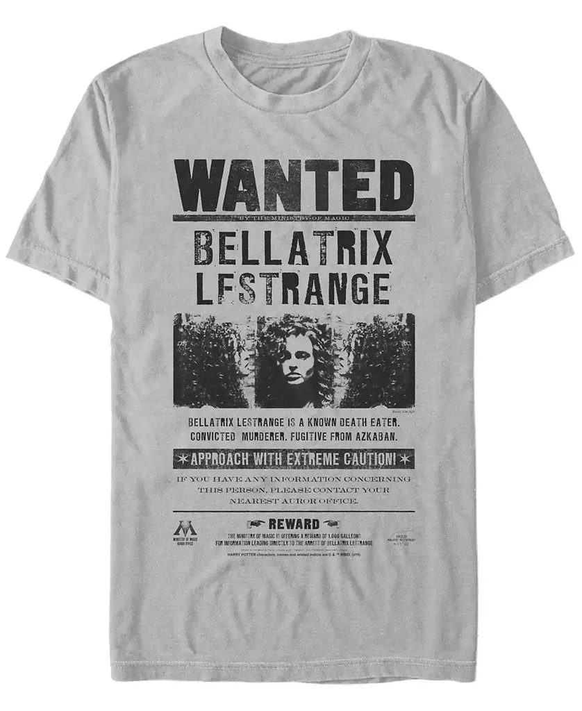 FIFTH SUN Harry Potter Men's Bellatrix Lestrange Wanted Poster Short Sleeve T-Shirt 1