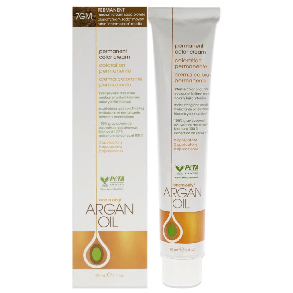 One n Only Argan Oil Permanent Color Cream - 7GM Medium Cream Soda Blonde by  for Unisex - 3 oz Hair Color