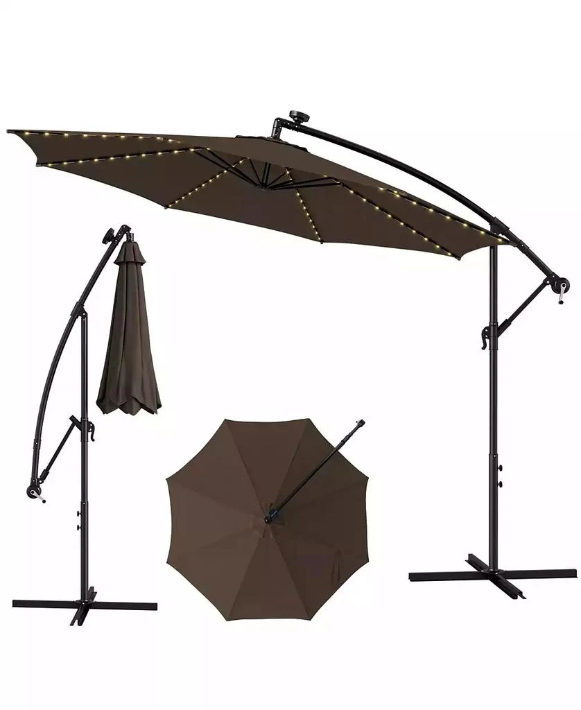 GOUUN 10 Feet Patio Umbrella with 112 Solar-Powered LED Lights
