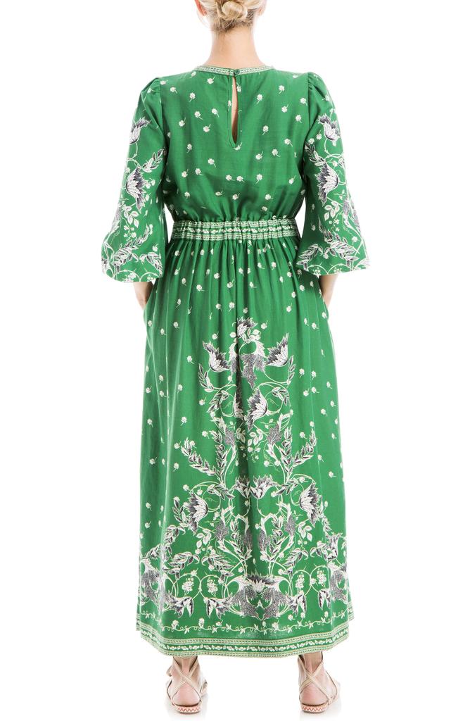 Max Studio Floral Balloon Sleeve Maxi Dress