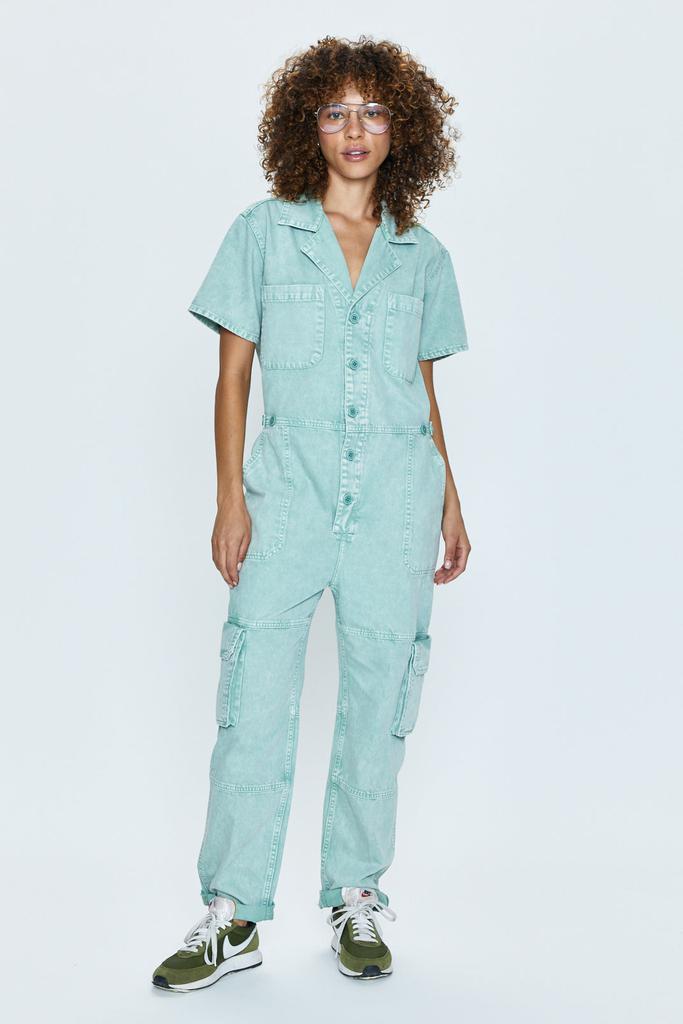 Pistola Denim Grover Cargo Jumpsuit - Aloe Snow