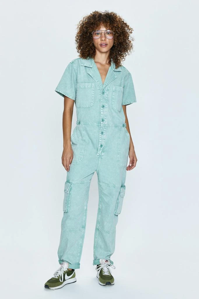 Pistola Denim Grover Cargo Jumpsuit - Aloe Snow 1