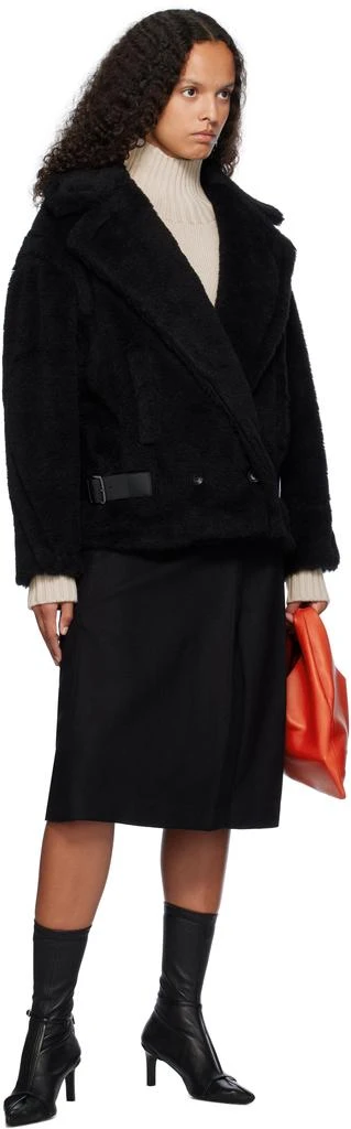 Max Mara Black Radice Faux-Fur Coat 4