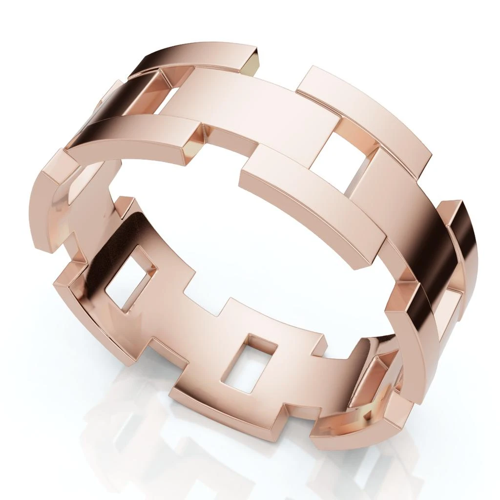 Pompeii3 Men's Calvin 8mm Interlocked Wedding Band 10k Gold Band 5