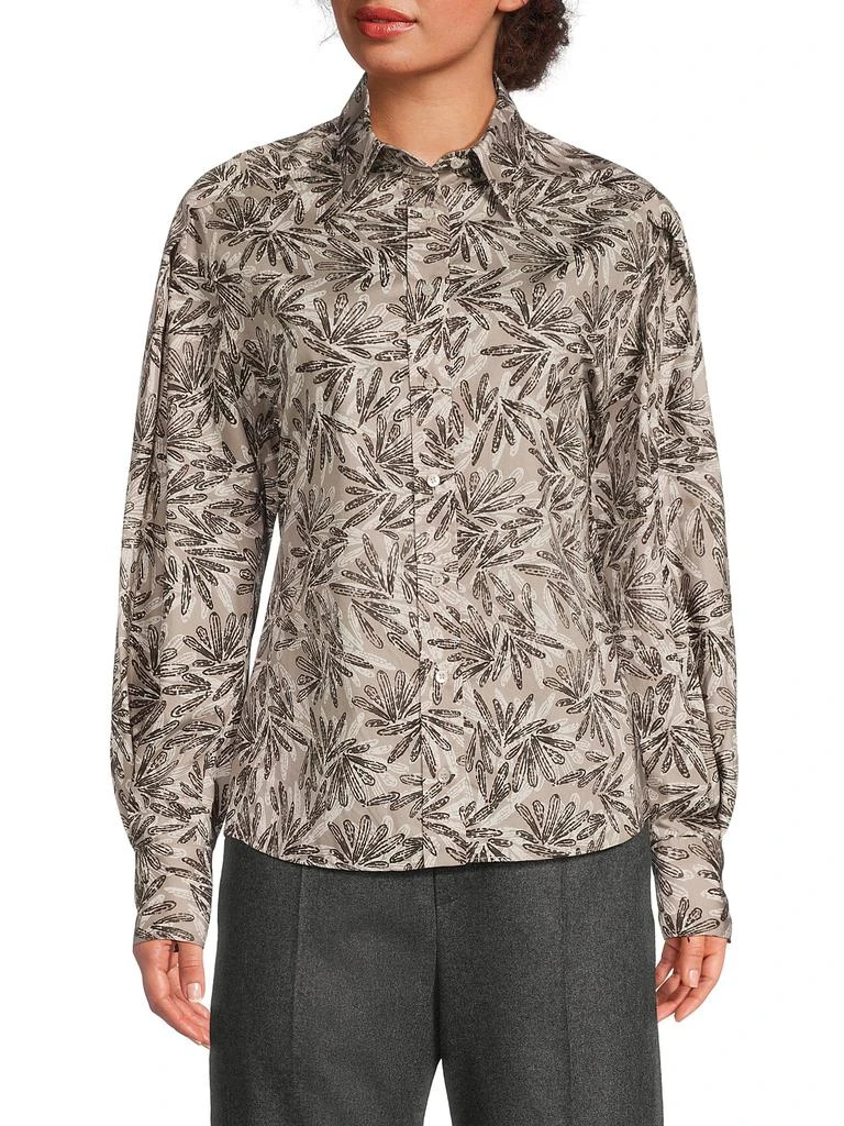 Brunello Cucinelli Printed Cotton Button-Front Shirt 1