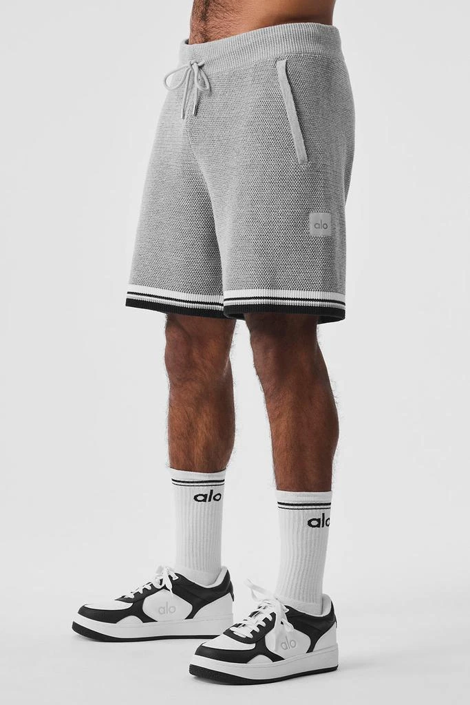 Alo 7" Sports Club Sweater Knit Basketball Short - Athletic Heather Grey 4