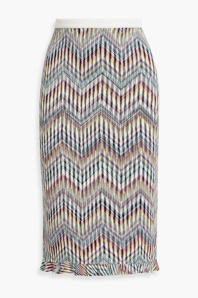 Missoni Ruffled crochet-knit cotton-blend skirt 1