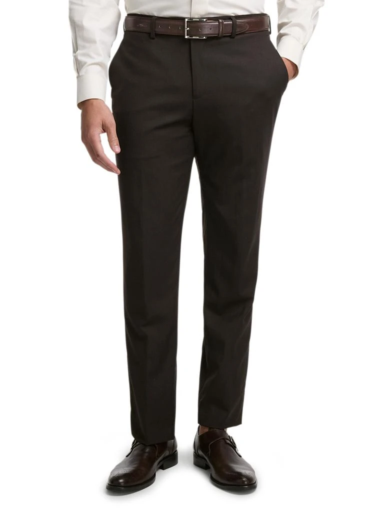 Paul Fredrick Wool Stretch Bengaline Flat Front Suit Pants 2