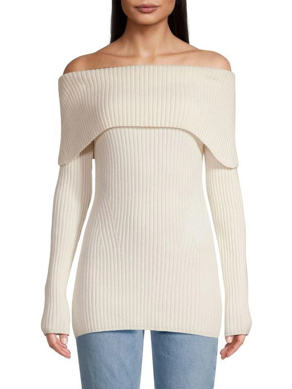 Jason Wu Wool & Cashmere-Blend Off-The-Shoulder Sweater 1