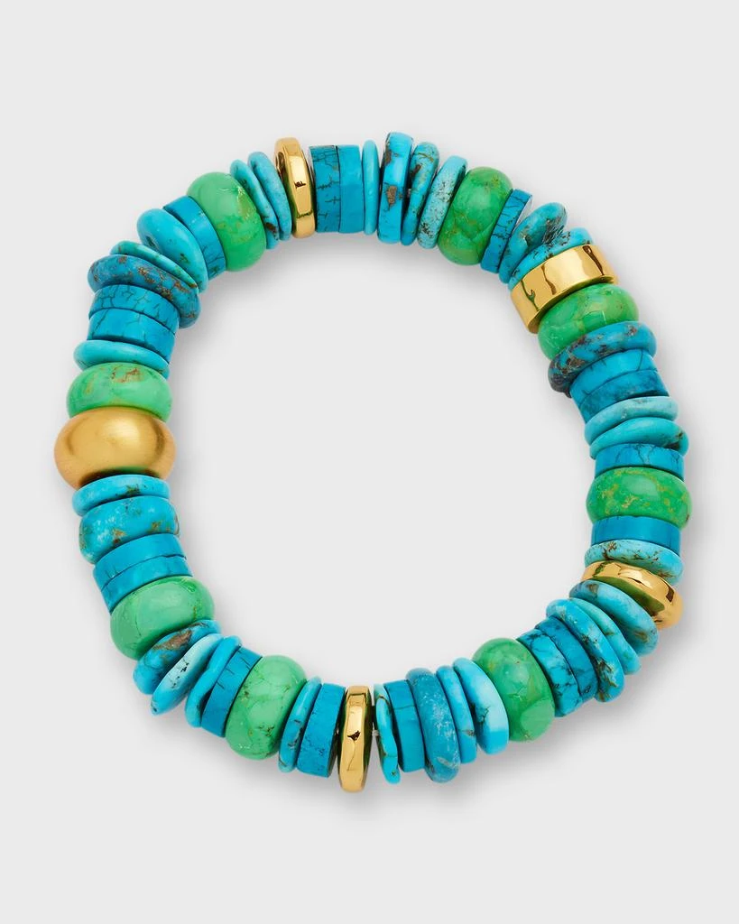 NEST Jewelry Green Turquoise Mix Stretch Bracelet 4