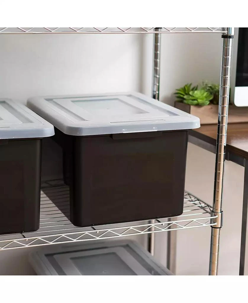 IRIS 35 Qt. 1Pack File Box File Organizer Plastic File Box for Letter/Legal File, BPA-Free Plastic Storage Bin Tote Organizer with Latching Lid 4