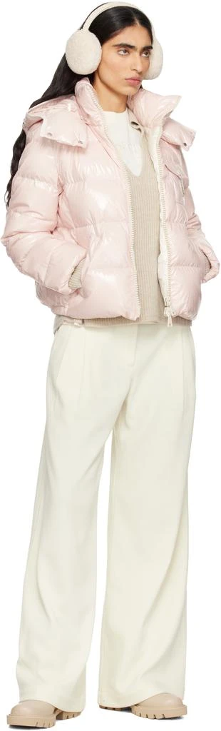 Moncler Pink Andro Hooded Short Down Jacket 4