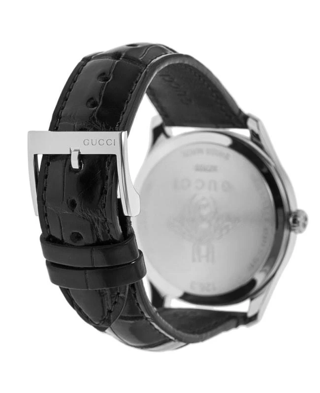 Gucci Gucci G-Timeless Quartz White Dial Black Leather Strap Men's Watch YA126325 4
