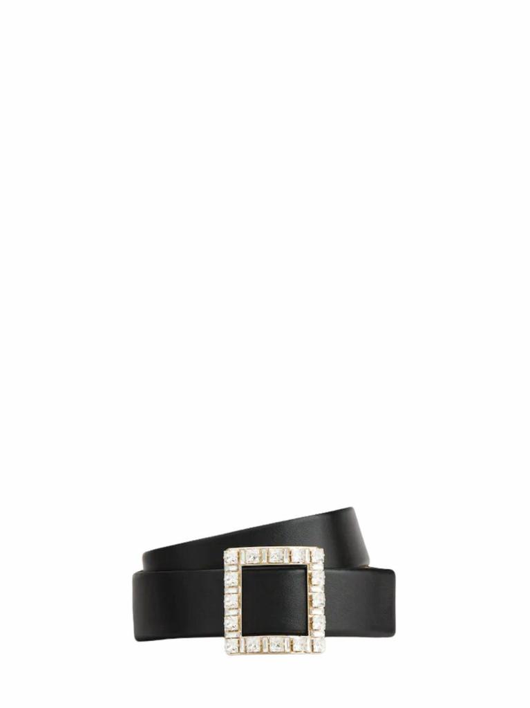 Roger Vivier BELLE VIVIER BLACK/PINK LEATHER BELT - Belts