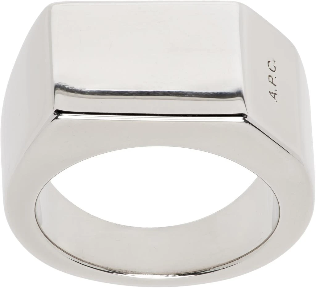 A.P.C. Silver Minimal Signet Ring 1
