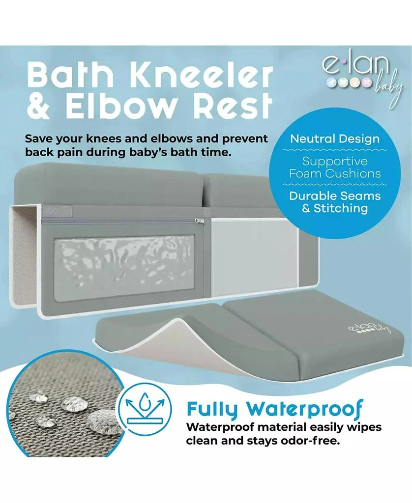 Elan Baby Toddler Bath Kneeler and Elbow Rest Pad Set, Non-Slip Design, Includes 4 Toy Pocket Organizers, Waterproof and Easy to Clean 2
