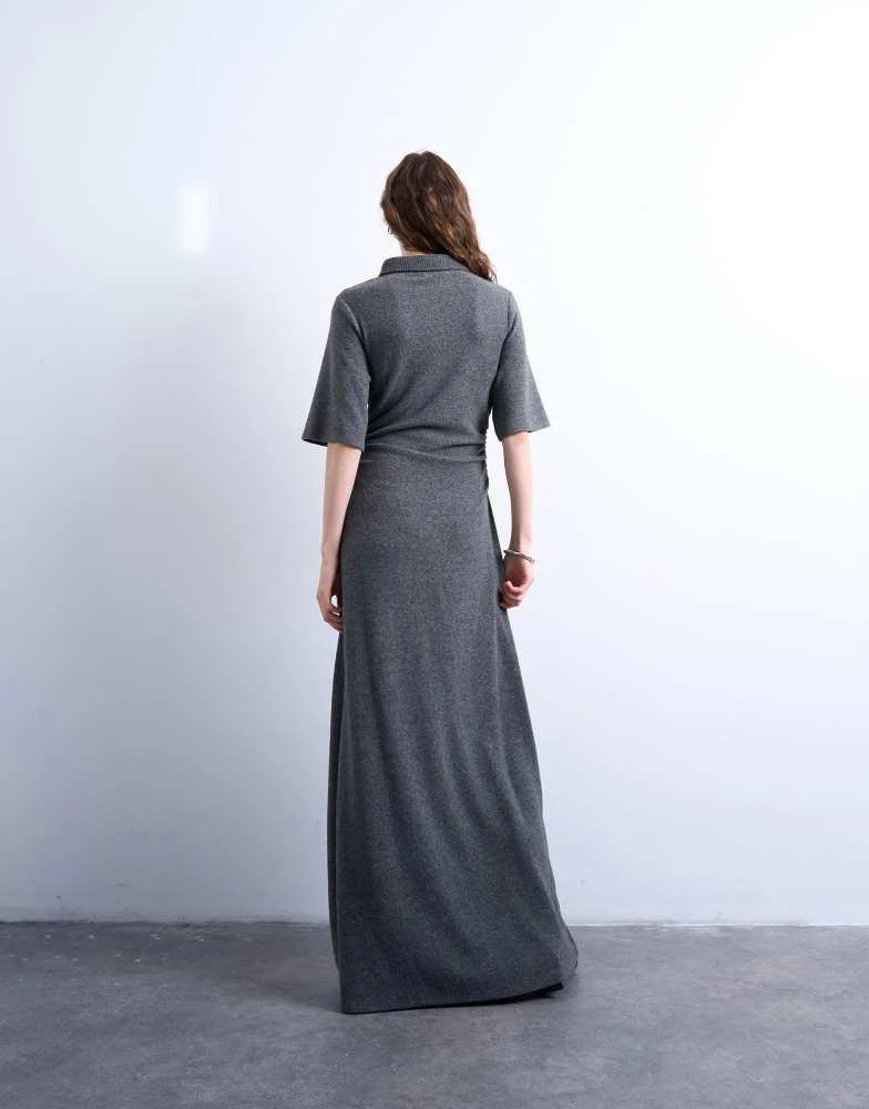 Topshop Topshop maxi cinch waist polo dress in grey - Dresses & Skirts -  Free Shipping - BeyondStyle