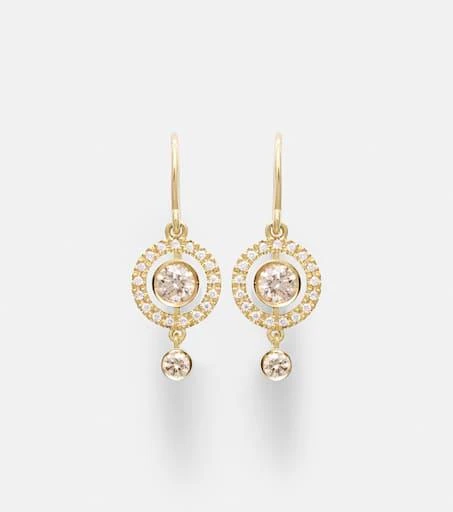 Ileana Makri Orbit 18kt gold drop earrings with diamonds 1