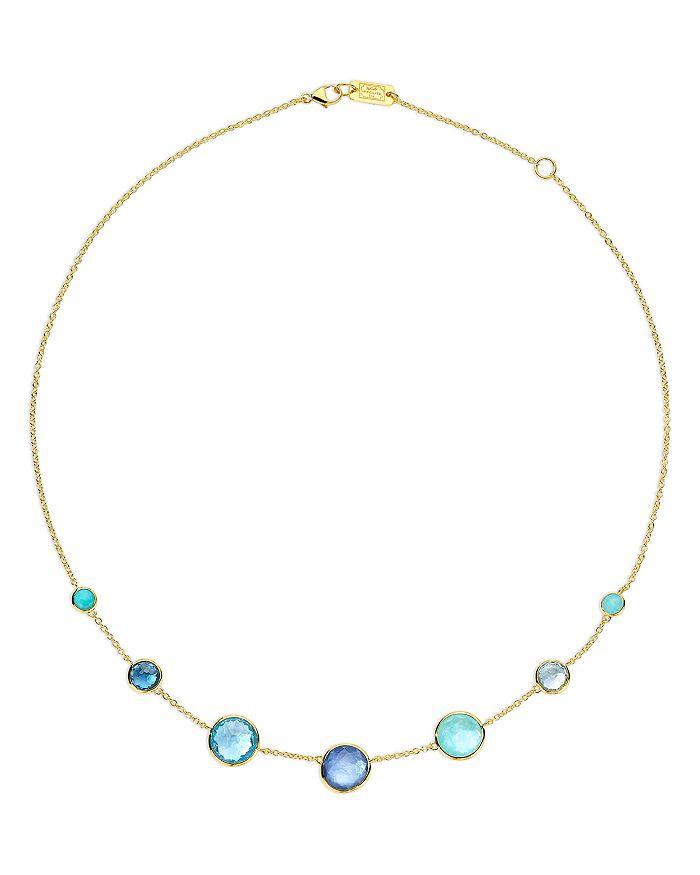 Ippolita 18K Yellow Gold Lollipop® Waterfall Multi Stone Bezel Collar Necklace, 16-18"