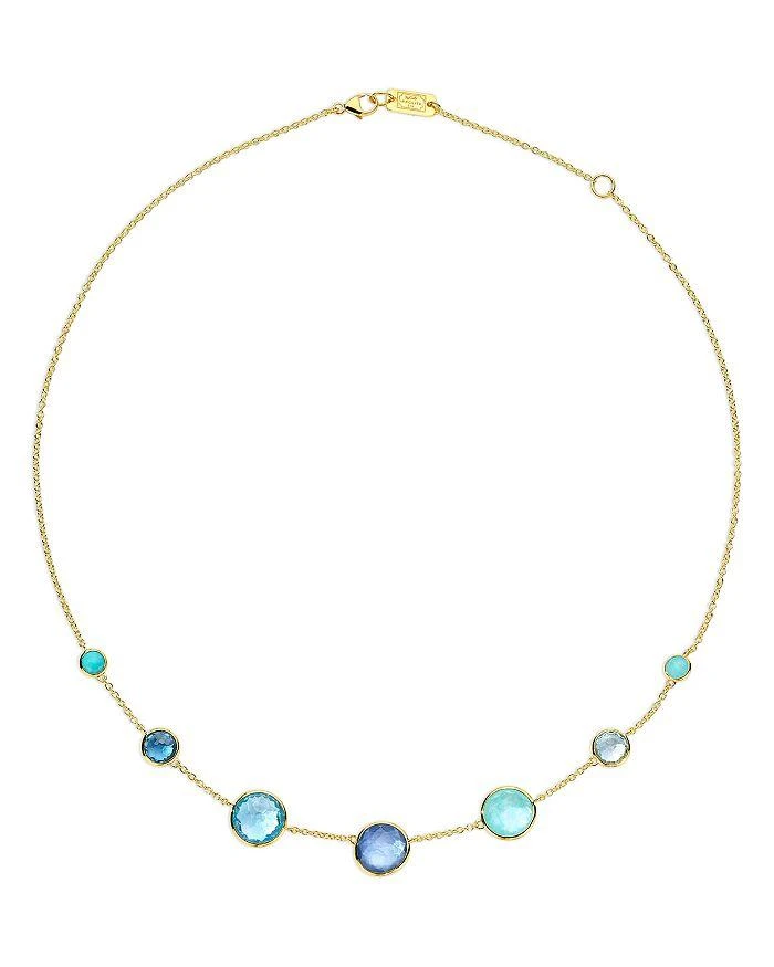 Ippolita 18K Yellow Gold Lollipop® Waterfall Multi Stone Bezel Collar Necklace, 16-18"